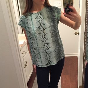 Equipment Silk Snakeskin Print Top